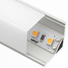 ANRO LED Profile ALP-005 Fehér - Alumínium sarok profil LED szalaghoz, szögletes (Opál búrával) (LP202W/LP203W - LP203-MLKC)