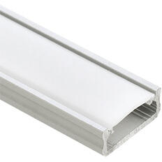 Lumines Type-D Ezüst - Alumínium U profil LED szalagos világításhoz 16x6 mm (Opál búrával) (LUMINES-D2-S + LUMINESB-K2020-ML (2,02 m))