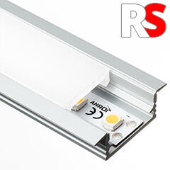 RS -MINI-01-B - Alumínium profil (süllyeszthető) LED szalaghoz (Opál PVC búrával) (Alu profile MINI- with Opal cover (2 meters/pcs))