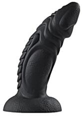 Guilty Toys Dildo Dino cu Ventuza, Silicon Lichid, Negru, 20 cm, Guilty Toys