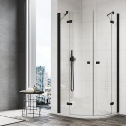 RONAL Cabina de dus semirotunda, cu usi pivotante, negru mat, Ronal Annea ANR55 Black ANR550900607 (ANR550900607)