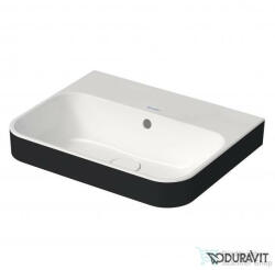 Duravit HAPPY D. 2 PLUS 60x46 cm-es ráültethető csiszolt mosdó csaplyuk nélkül, fehér/antracit matt 2360601160 (2360601160)