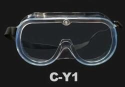COXO (CY-1) védőszemüveg simítózáras tasakban, transzparens, gumis rögzítés, 1 db