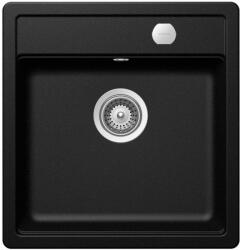 SCHOCK Mono N-100S Cristadur Magma egymedencés gránit mosogató automata dugóemelő, szifonnal, fekete-szemcsés, beépíthető (6426282109998)
