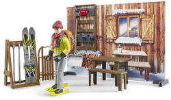 BRUDER Cabana montana cu snowmobil (63102) Figurina