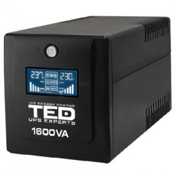 TED Electric UPS 1600VA 900W LCD display Line Interactive cu stabilizator 4 iesiri schuko TED UPS Expert TED001597 (DZ088393)