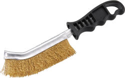  Drótkefe hajlított, műanyag nyéllel, réz szállal (960019)