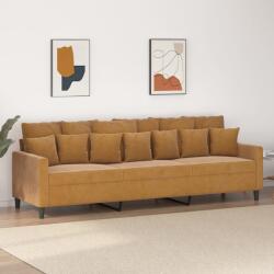 vidaXL Canapea cu 3 locuri, maro, 210 cm, material catifea (348902) Canapea