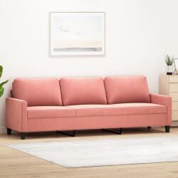 vidaXL Canapea cu 3 locuri, roz, 210 cm, catifea (348768) Canapea