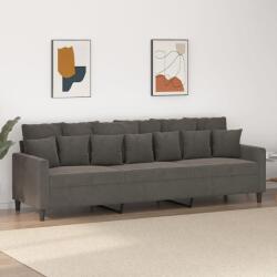 vidaXL Canapea cu 3 locuri, gri închis, 210 cm, material catifea (348896) Canapea