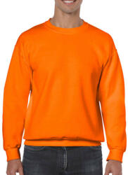 Gildan Uniszex Pulóver Hosszú ujjú Gildan Heavy Blend Adult Crewneck Sweat - S, Safety narancssárga