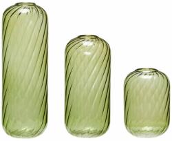 Hübsch Vază FLEUR, set de 3 buc, verde, Hübsch