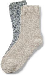 Tchibo 2 pár női kötött zokni szettben, bézs/kék 1x melírozott bézs, 1x melírozott sötétkék 35-38