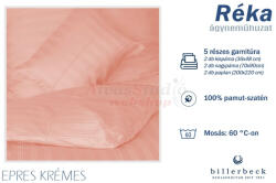 Billerbeck Réka 5 részes pamut-szatén ágyneműhuzat - Epres krémes - alvasstudio