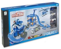 Magic Toys Rendőrségi kék parkolóház autókkal és helikopter leszállóval (MKL414680)