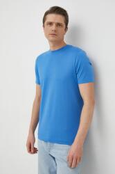 Boss pamut póló férfi, sima - kék M - answear - 15 990 Ft