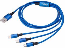 Akyga AK-USB-27 USB A m / micro a USB B m / USB type C m / Lightning m 1.2m kábel (AK-USB-27)