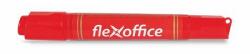 FlexOffice "PM04" 0, 8/6, 0 mm kúpos/vágott kétvégű piros alkoholos marker (OW-8715)