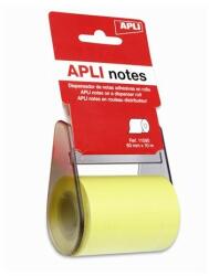 APLI 60 mm x 10 m sárga öntapadó jegyzetpapír tekercsben (11595)