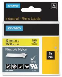 DYMO "Rhino" 12 mm x 3, 5 m flexibilis sárga-fekete feliratozógép szalag (18490)