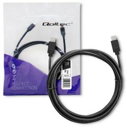 Qoltec 52350 USB kábel 1, 4 M USB 3.2 Gen 1 (3.1 Gen 1) USB C Fekete (52350)