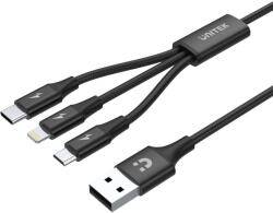 Unitek C14049BK USB kábel 1, 2 M USB 2.0 USB C Micro-USB B/Lightning Fekete (C14049BK)