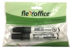 FlexOffice "WB02" 2, 5 mm kúpos fekete táblamarker (2 db/bliszter) (7384)