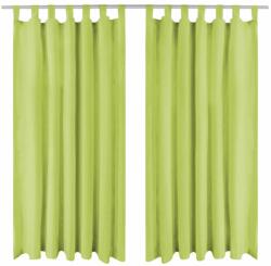 vidaXL Draperii micro-satin cu bride, 2 buc, verde, 140 x 225 cm (132222)