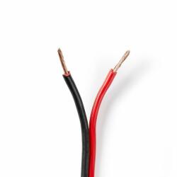Nedis Hangszóró kábel | 2x 1.50 mm2 | CCA | 100.0 m | Kerek | PVC | Fekete / Piros | Zsugor csomagolás (CAGW1500BK1000)