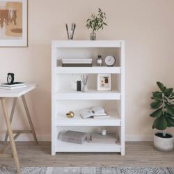 vidaXL Bibliotecă, alb, 80x35x126 cm, lemn masiv de pin (821685) Biblioteca