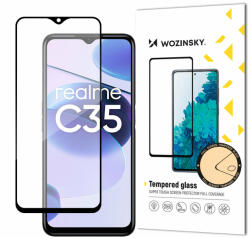 Wozinsky Realme C35 üvegfólia Wozinsky Full Glue 9H fekete kerettel tokbarát