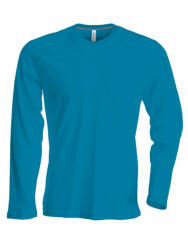 Kariban Férfi póló Kariban KA359 Hosszú Ujjú Környakú póló -3XL, Tropical Blue