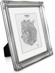 Casa Chic Regent, képkeret, téglalap alakú, 25 x 20 cm-es fotók, paszpartu, üveg, rokokó (ROCOCO-10x8-SLV) (ROCOCO-10x8-SLV)