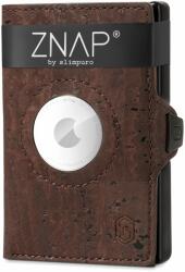 Slimpuro ZNAP Airtag Wallet, 8 carduri, compartiment pentru monede, 8, 9 x 1, 5 x 6, 3 cm (L x Î x l), protecție RFID (ZNAPAirBrownCork8) (ZNAPAirBrownCork8)