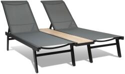 Blumfeldt Pompei, Șezlong, Lounger, pentru 2 persoane, Compartiment de depozitare din aluminiu (GDW8-Pompei-D GR) (GDW8-Pompei-D GR) - klarstein