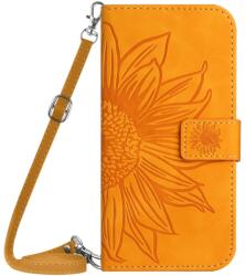 ART SUN FLOWER Husa portofel cu curea Motorola Moto E22s galbena