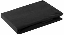 EUROFIRANY Jersey pamut gumis lepedő Fekete 160x200 cm +30 cm