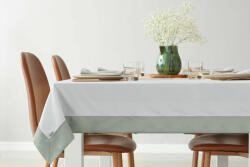 Eurofirany Sylvia asztalterítő olívazöld színű széles peremmel Natúr 140x220 cm