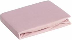 Eurofirany Jersey pamut gumis lepedő Púder rózsaszín 120x200 cm +25 cm