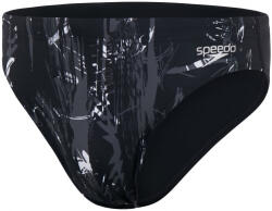 Speedo allover 7cm brief black/white/usa charcoal s - uk32