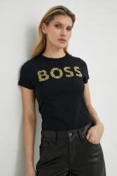 Boss pamut póló fekete - fekete S - answear - 30 990 Ft