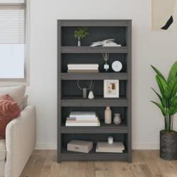 vidaXL Bibliotecă, gri, 80x35x154 cm, lemn masiv de pin (821691) Biblioteca