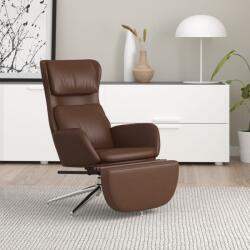 vidaXL Scaun de relaxare cu taburet, maro lucios, piele ecologică (3097834)