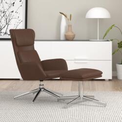 vidaXL Scaun de relaxare cu taburet, maro lucios, piele artificială (3097832)