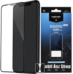 MyScreen DIAMOND GLASS LITE EDGE előlap védő karcálló edzett üveg - FEKETE - 9H, 0.33 mm, A teljes felületén tapad - A TELJES KIJELZŐT VÉDI! - APPLE iPhone 11 / APPLE iPhone Xr (MD3977 DGLFG)