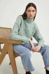 ANSWEAR pulover femei, culoarea verde, călduros, cu guler BBYX-SWD06J_77X