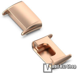  Okosóra fém csatlakozó adapter - 2db / 1pár - ROSE GOLD - bármilyen 18mm-es teleszkópos szíjjal használható - Xiaomi Mi Band 7 Pro