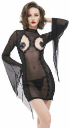Devil Fashion Cămașă de noapte pentru femei DEVIL FASHION - Cutout chest trumpet sleeve banner skinny dress mesh sexy lingerie - ESX006