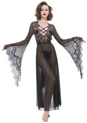 Devil Fashion Rochie pentru femei (cămașă de noapte) DEVIL FASHION - Heid' Gothic Flared Sleeve Lace Lingerie - ESX004