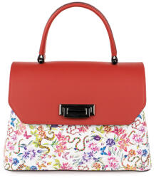 Manier Geanta piele naturala rosie/ paisley GF2636